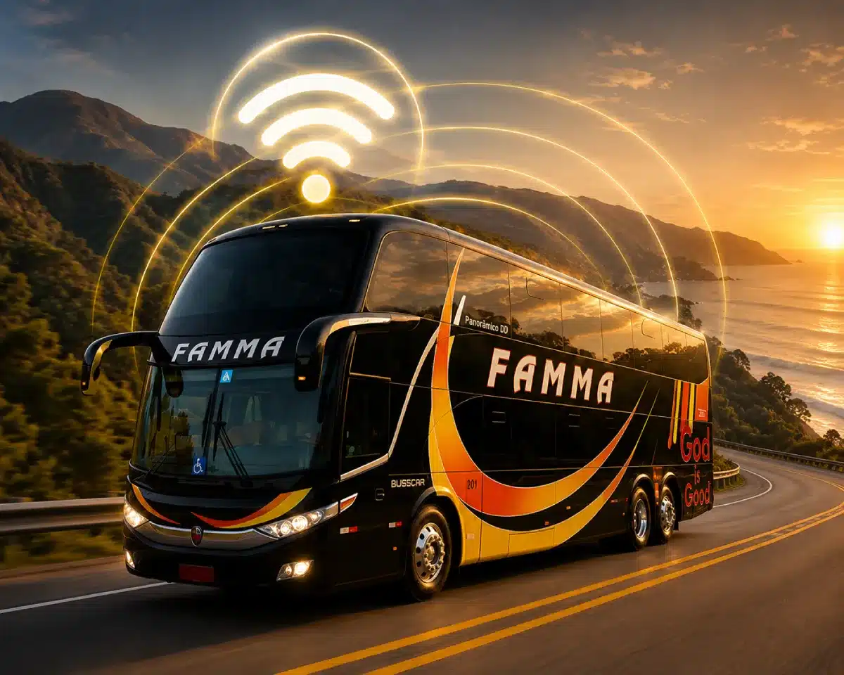 Ônibus com Starlink